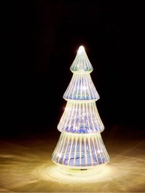 MoMA Glass Lighted Christmas Tree - White Tiered